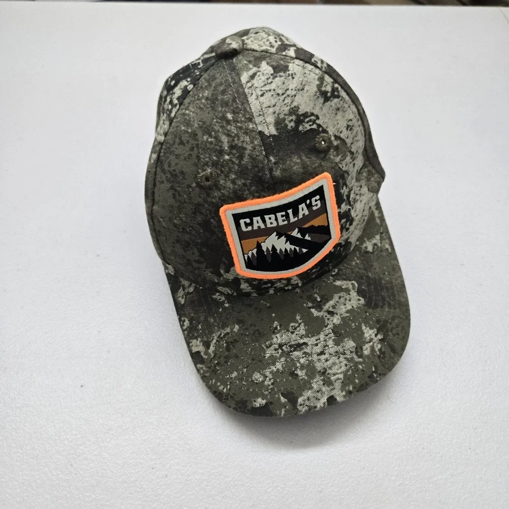 Cabela's Unisex‎ Baseball Cap YOUTH Camo Green With Orange Accents